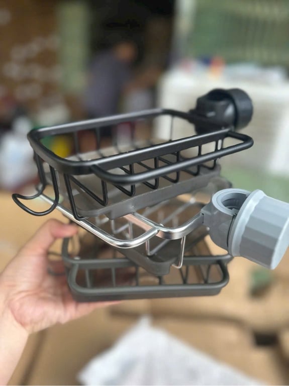 KỆ INOX ĐỰNG GIẺ RỬA BÁT KÈM KHAY HỨNG NƯỚC