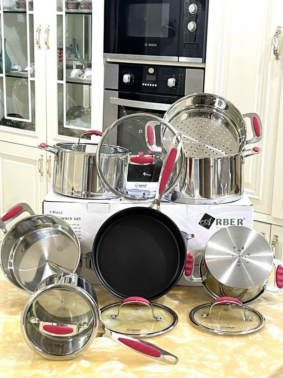 BỘ NỒI ĐỨC INOX 7 MÓN ARBER RUBY KINH ĐIỂN
