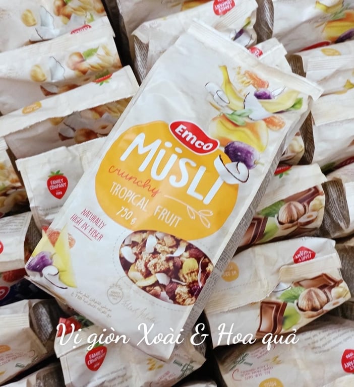 Ngũ cốc Emco MusLi của Đức siêu ngon cỡ to khổng lồ 750g