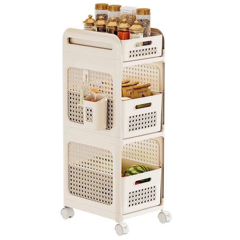 MK36 - Kệ đựng đồ bằng nhựa PP cao cấp 3 tầng có bánh xe GHA51