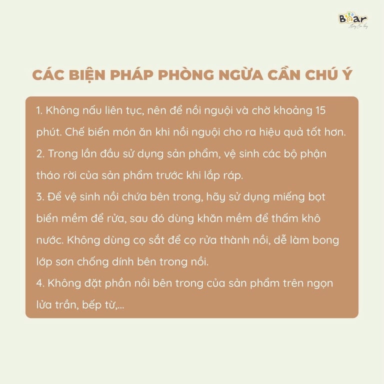 NỒI CƠM ĐIỆN BEAR NC30B BẢN TIẾNG VIỆT 3 lít