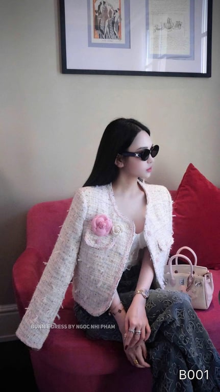 B001- áo dạ hồng hoa trà QCCC