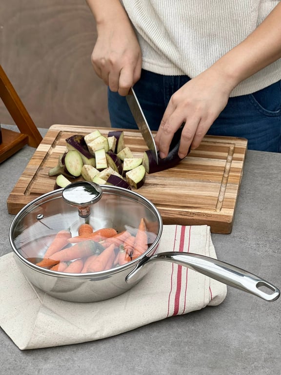 CHẢO ĐÚC INOX NGUYÊN KHỐI 3 LỚP KAIYO (16-18-20cm)