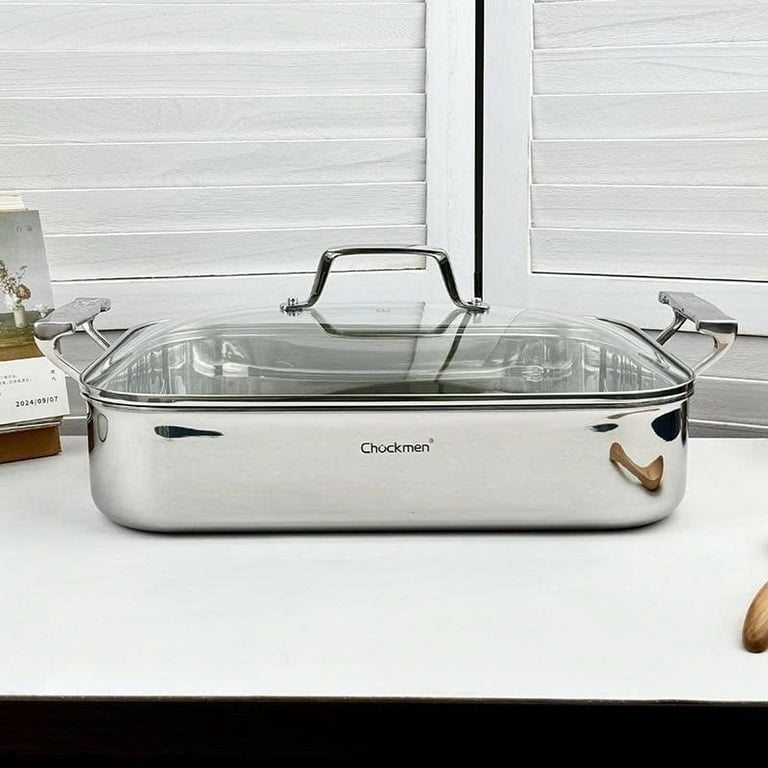 CKM801 - Chảo nướng thành cao kèm nắp Chockmen 35cm