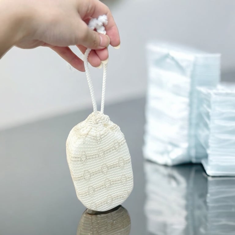 BÔNG TẮM TẠO BỌT SỢI COTTON VÀ LỤA TƠ TẰM SEIWA PRO