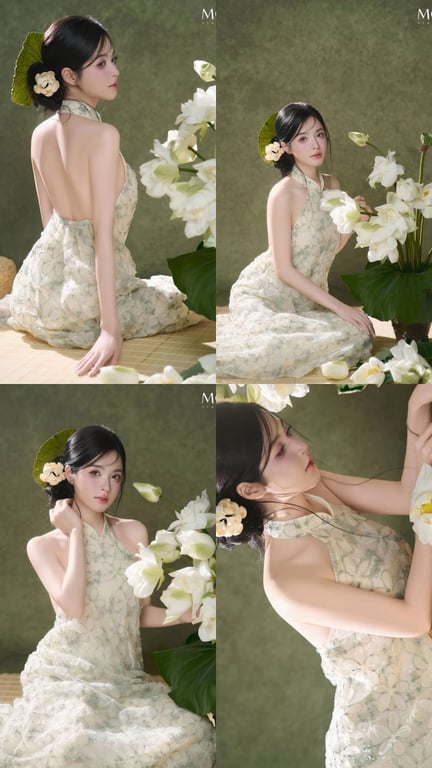 Yếm xanh hoa nổi