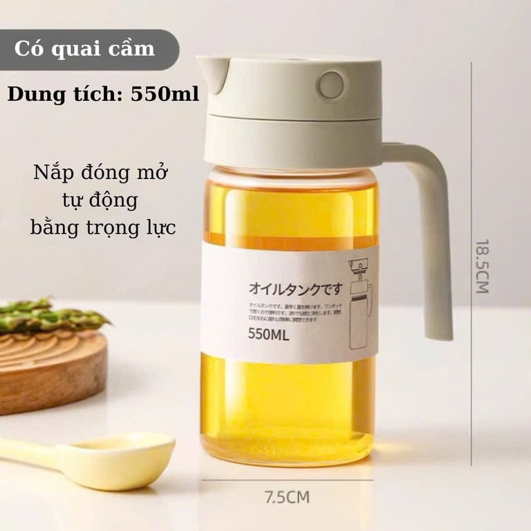 Bình đựng và rót dầu thủy tinh xuất Nhật GHA904 500ml