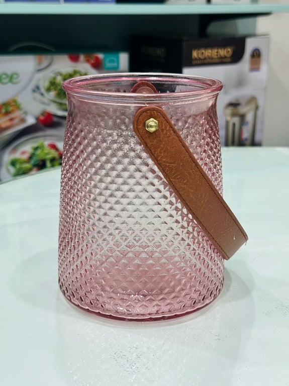 💐 Lọ hoa thuỷ tinh kèm dây da cao cấp đẹp long lanh