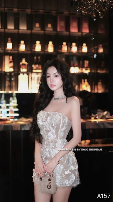 A157- váy body kết hoa TBB