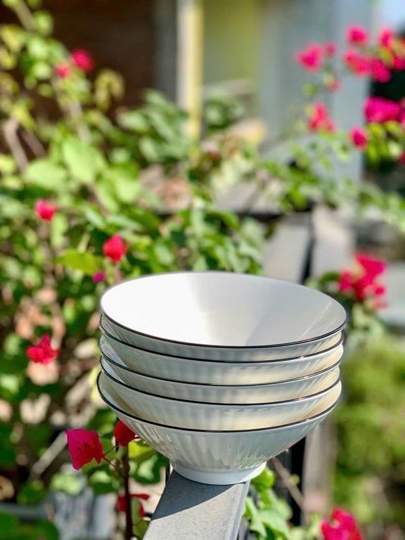 MH06 - SET 5 BÁT TÔ LOE VIỀN ĐEN 20CM