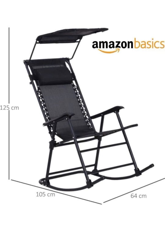 GHẾ XẾP THƯ GIÃN AMAZON BASICS – CÓ MÁI CHE