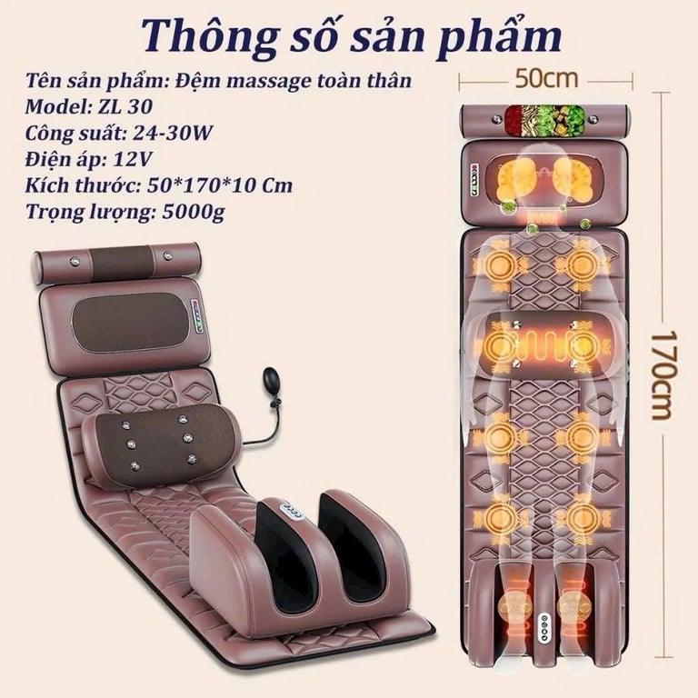 đệm massage toàn thân hồng ngoại