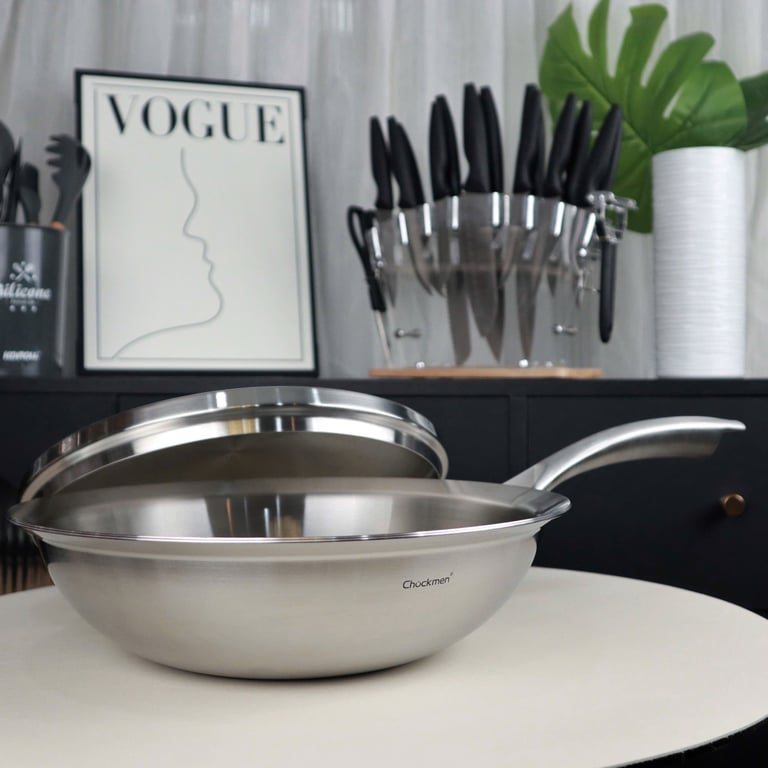 chảo xào sâu lòng 5 lớp kẹp đồng 36cm - C394