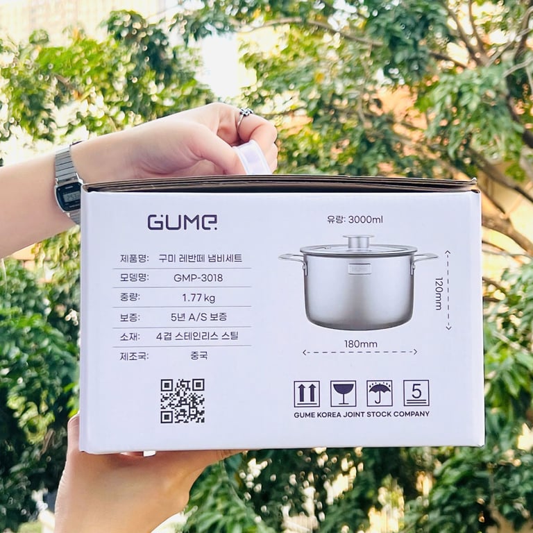 NỒI INOX 18/10 NGUYÊN KHỐI GUME SIZE 18CM/20CM/26CM