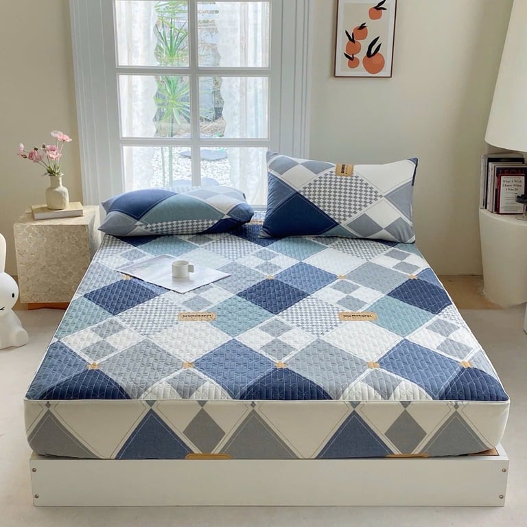 Bộ ga gối chun trần  Chất cotton living 100% 1.6-1.8-2.2m