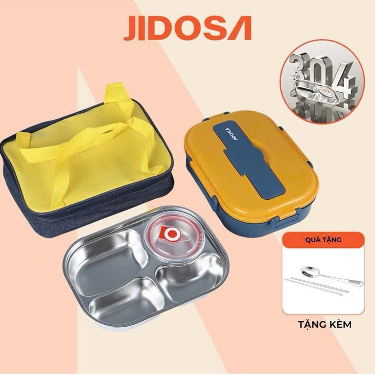 HỘP CƠM GIỮ NHIỆT VĂN PHÒNG INOX 304 JIDOSA