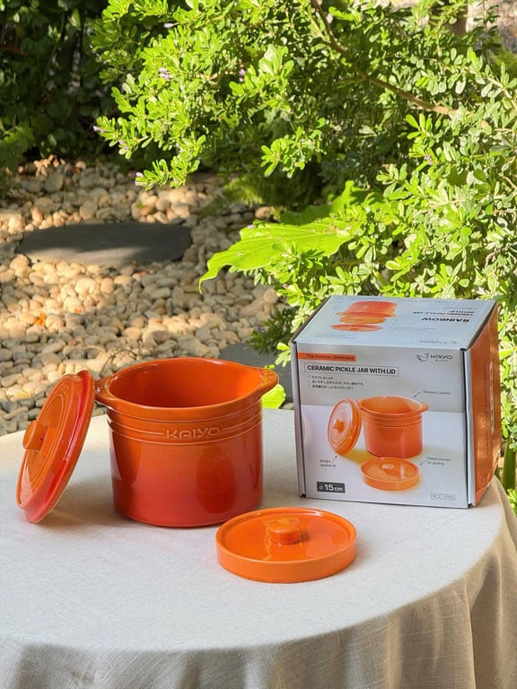 Hũ gốm muối dưa cà, đựng mỡ lợn cầu vồng Kaiyo