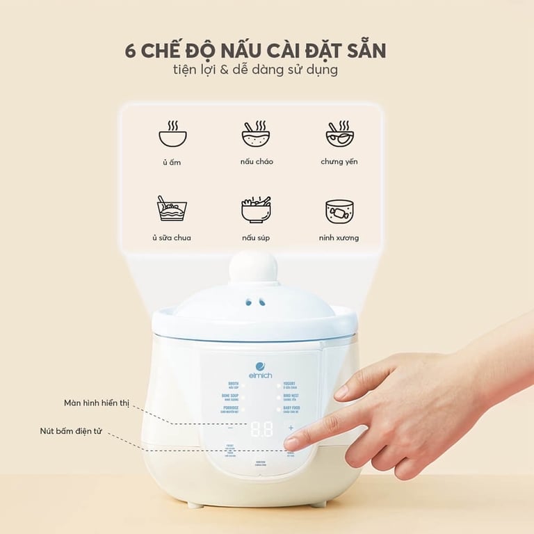NỒI NẤU CHẬM ELMICH 1L SCE-8524OL