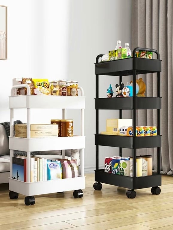 Kệ Để Đồ Đa Năng Có Bánh Xe loại 3 tầng và loại 4 tầng HK57