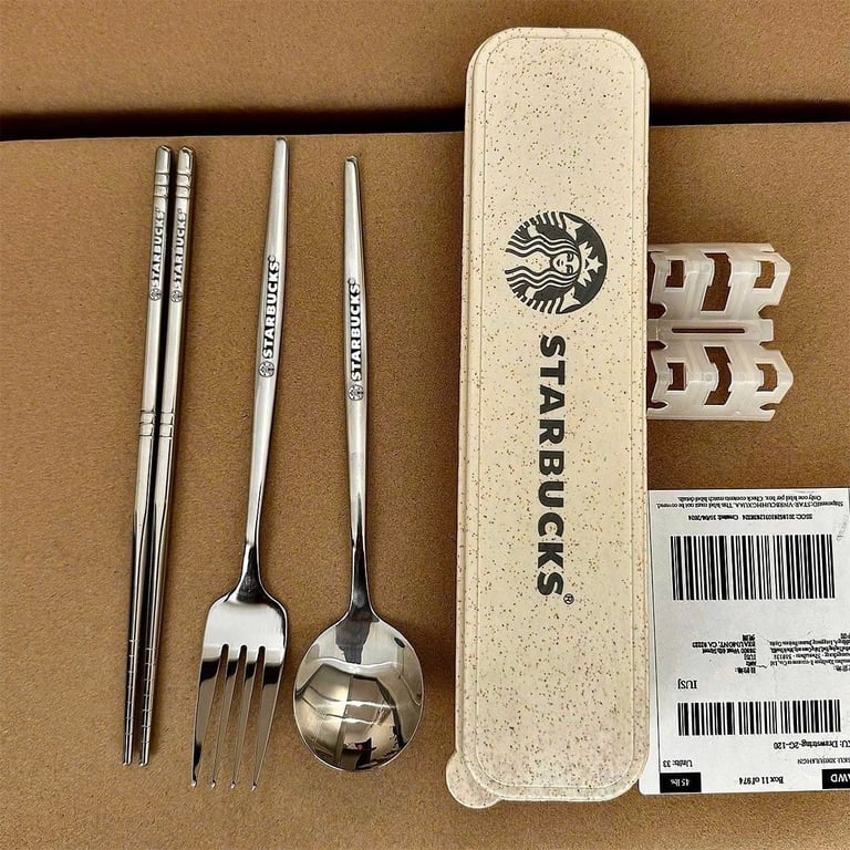 Set 3 món thìa đũa dĩa Starbucks