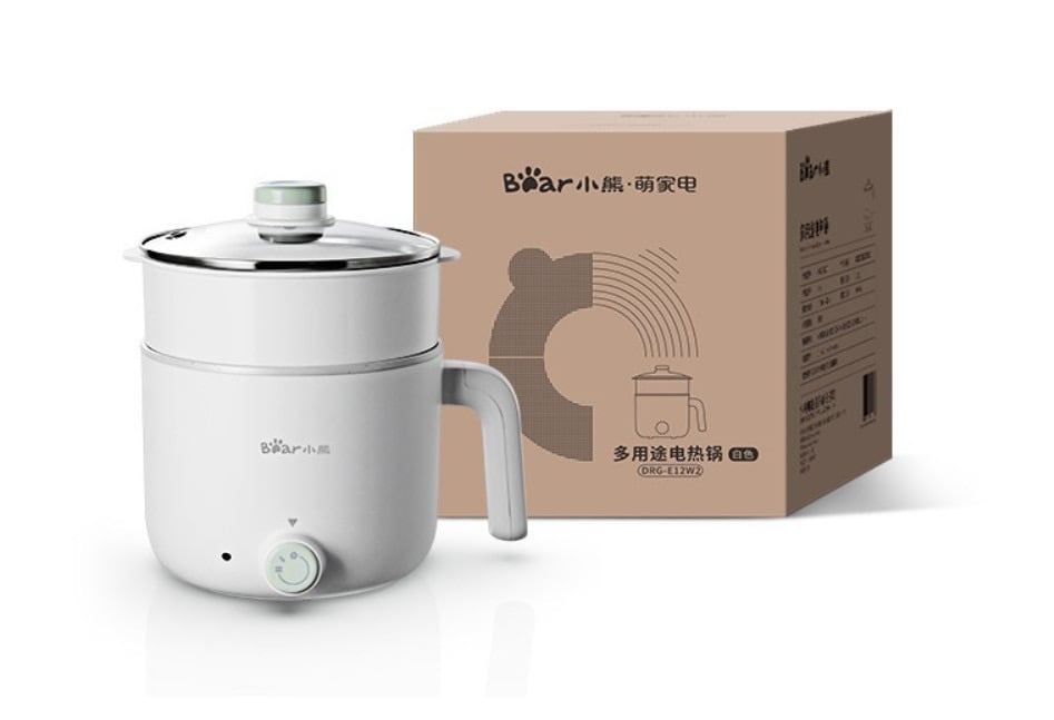 ❤️ NỒI ĐIỆN ĐA NĂNG BEAR 1.2L - CÓ CHỐNG DÍNH  + Xửng hấp