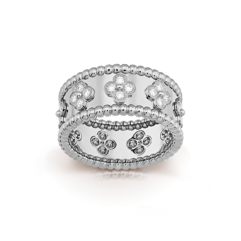 Perlée clovers ring, small model