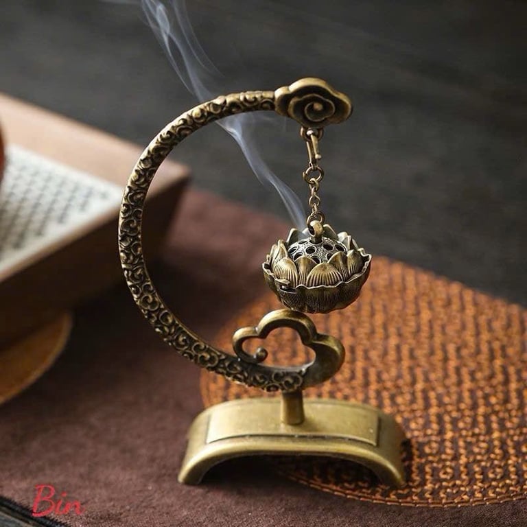 Lư Đốt Nhang Trầm Hương , Xông Nụ Trầm Bằng Đồng Cao Cấp Chạm Khắc Hoa Văn Tinh Xảo Bảo Trầm Linh Hương