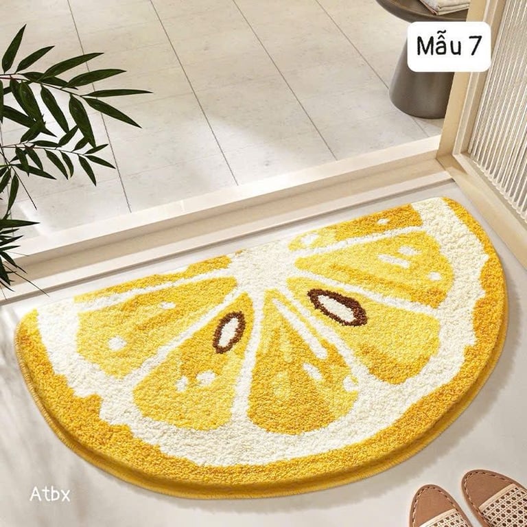 Set 2 thảm THẢM CHÂN NỈ LÔNG HÌNH QUẢ SIÊU XINH