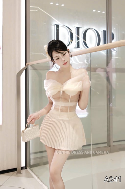 A241- set trễ vai tơ mix cv li