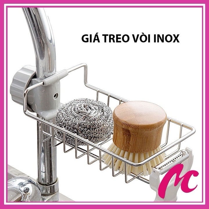 GIÁ INOX TREO VÒI RỬA