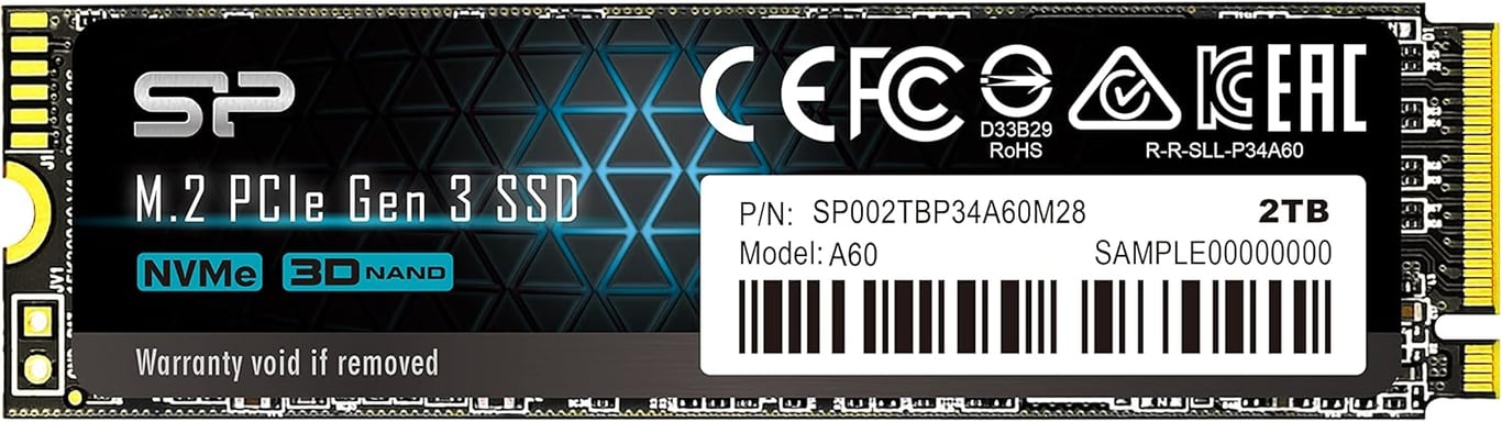Ổ cứng SSD Silicon Power 2TB NVMe M.2 PCIe Gen3x4 P34A60 (SP2TP34A60M28)