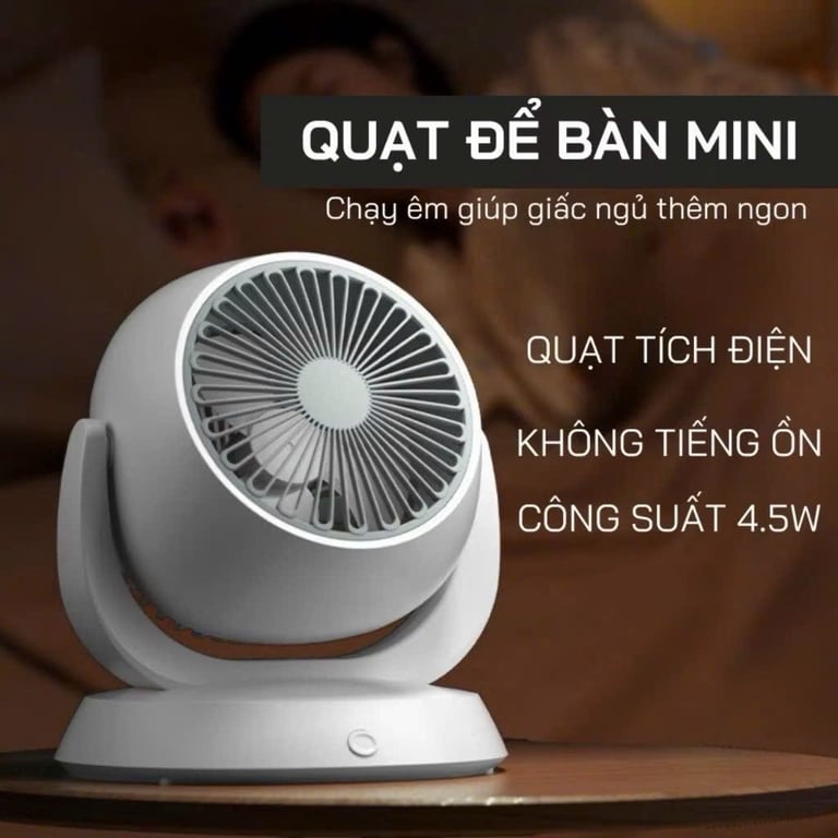 ❣️QUẠT TÍCH ĐIỆN MINI FAN F3 – XOAY 180°