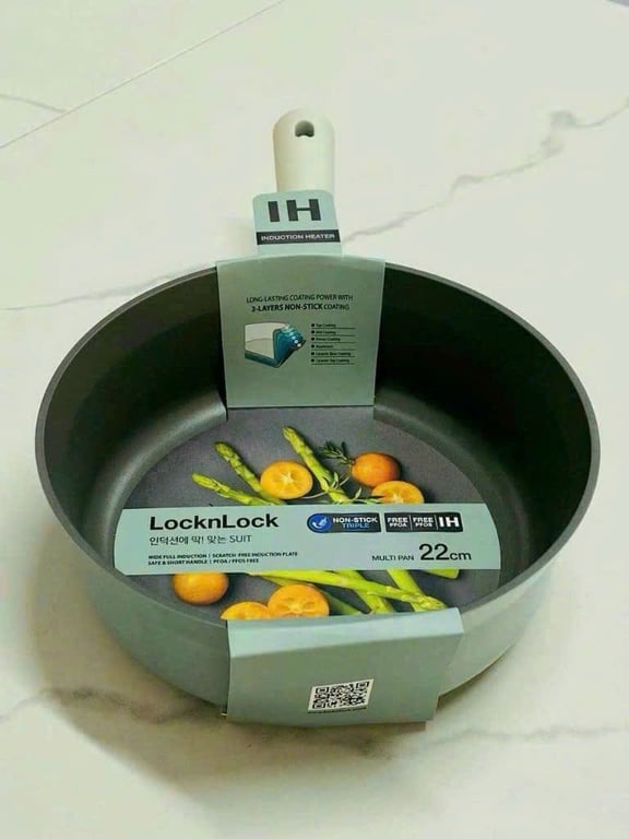 Chảo sâu lòng 22cm và nông lòng SUIT 24cm - 26cm LocknLock