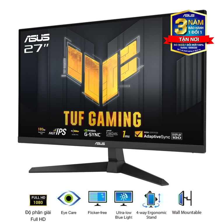 Màn Hình Gaming ASUS TUF VG279Q3A (27.0 inch/ FHD/ IPS/ 180Hz/ 1ms/ ELMBSync/ GSync/ FreeSync)