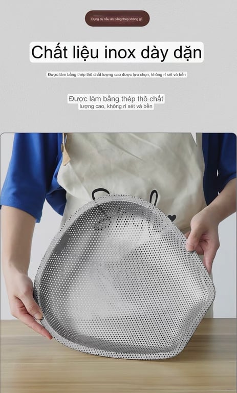 Set 3 Rổ Inox 304 Kê Bồn Rửa Bát