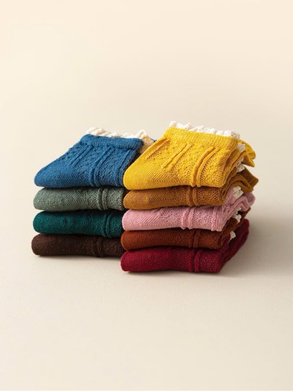 Set 10 đôi tất cổ viền bèo cho nữ