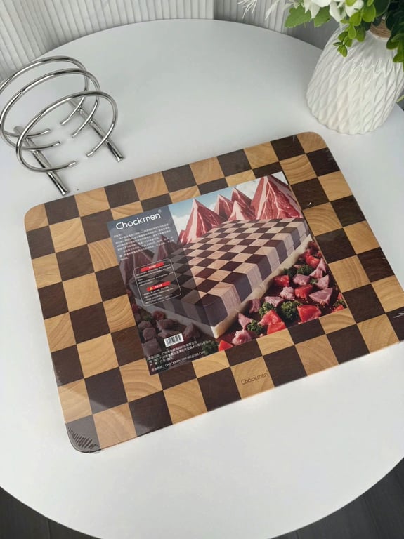 Thớt Gỗ Teak Hoạ Tiết Caro Chockmen