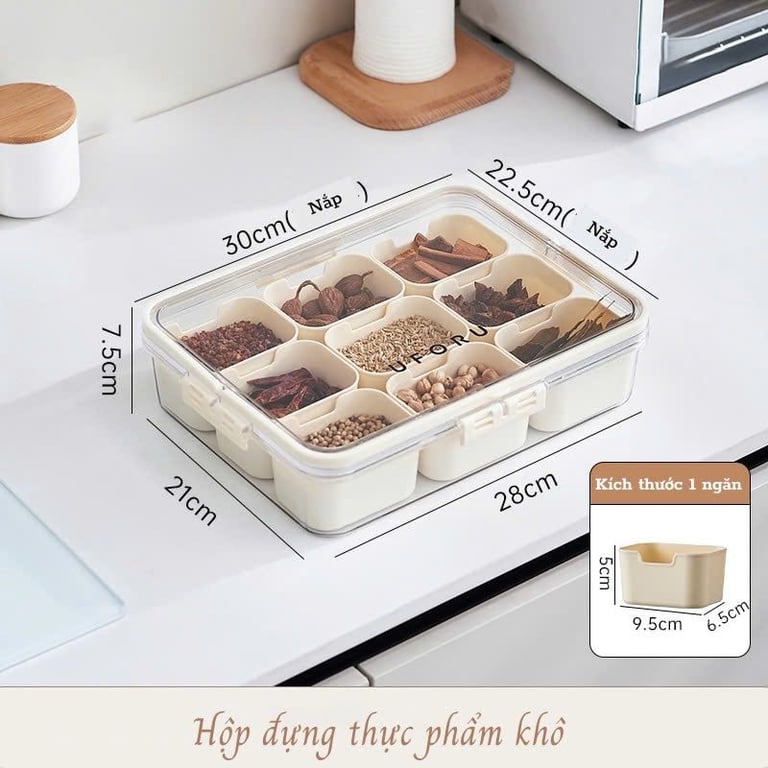 HỘP ĐỰNG ĐỒ KHÔ 9 NGĂN UFORU UF688