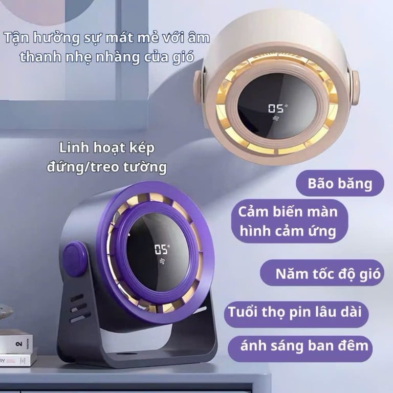 QUẠT ĐỂ BÀN TÍCH ĐIỆN KHÔNG DÂY