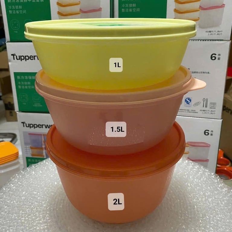 Set 3  bát tupper ware 1L, 1.5L, 2L