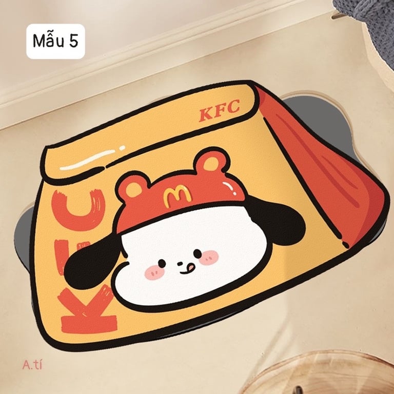 Thảm Lau Chân Silicon Hoạ Tiết Cute