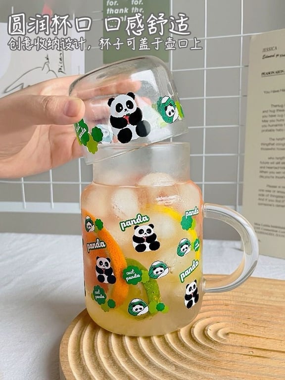 Bình thuỷ tinh gấu trúc 550ml