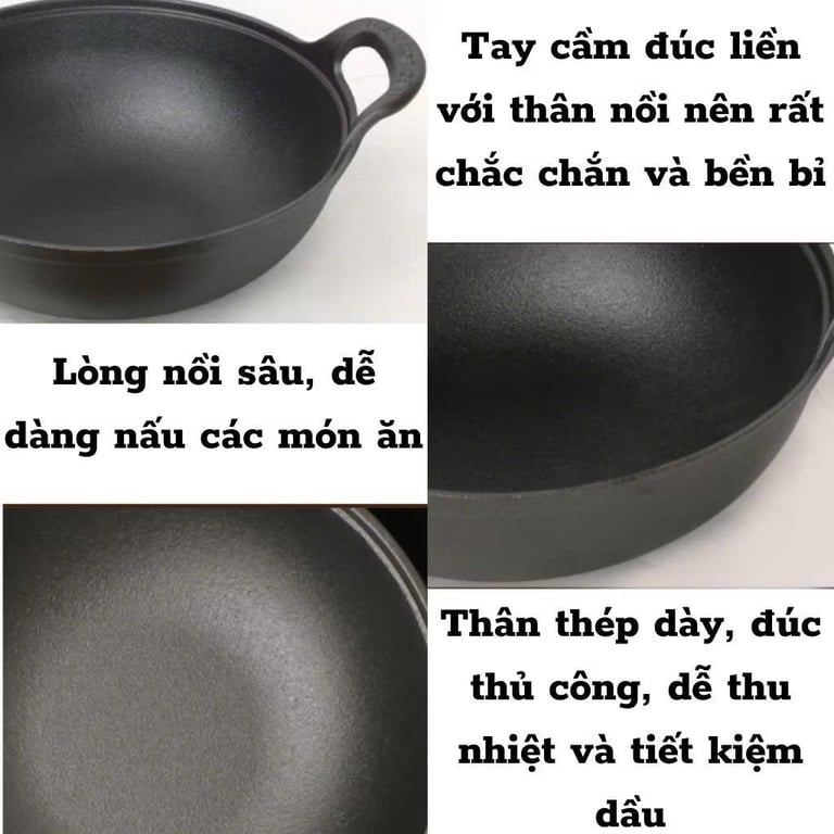 ⭐️KLE91. Nồi gang nắp kính/gỗ