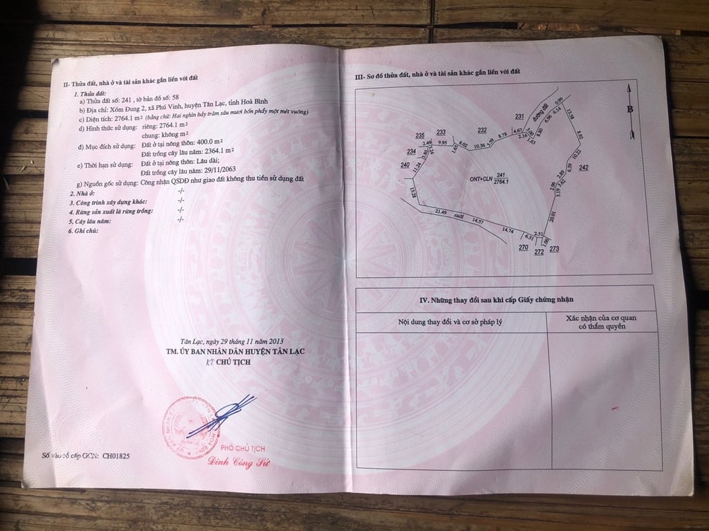 Phú Vinh, Tân Lạc, Hoà Bình 546m2