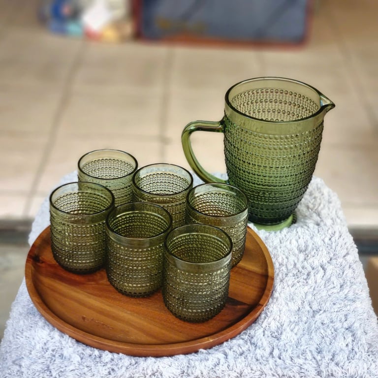 BỘ BÌNH CỐC THUỶ TINH HẠT MƯA