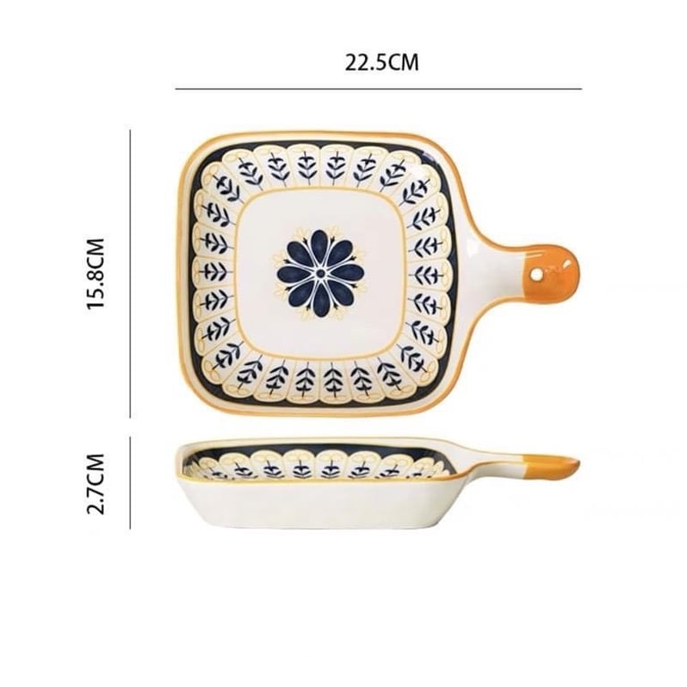 Set 4 đĩa hoạ tiết retro sang chảnh