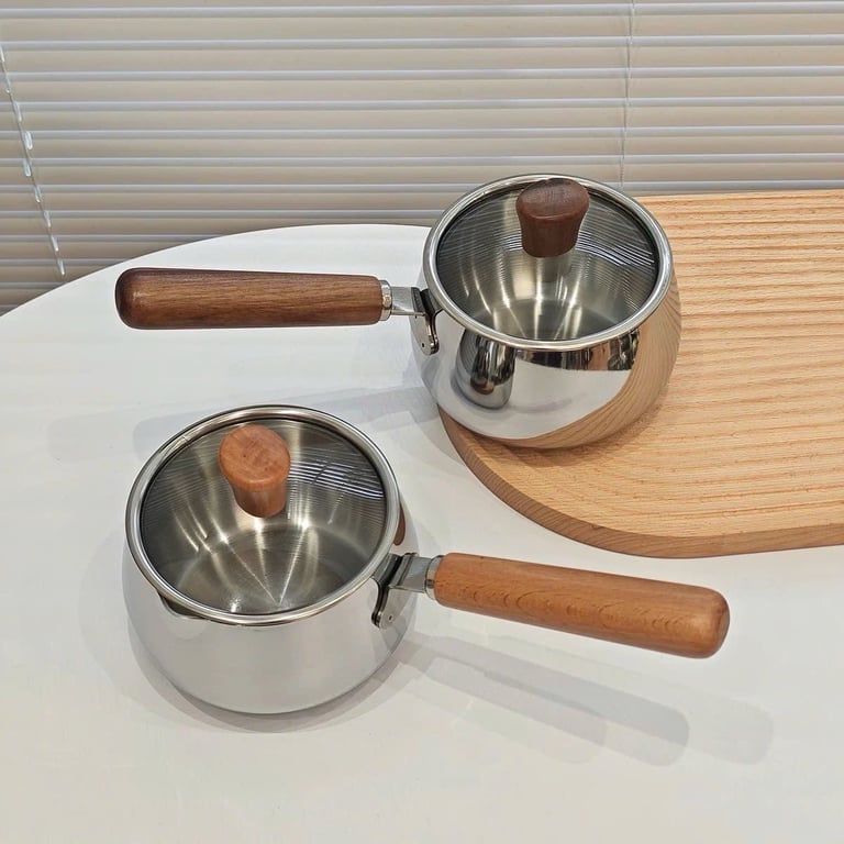 Quánh mini tay cầm gỗ có nắp 12cm - RK751