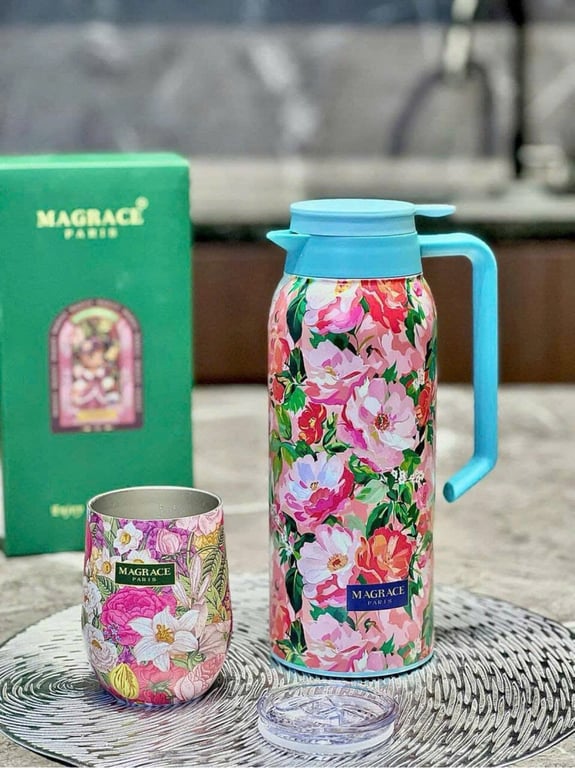 SET BÌNH GIỮ NHIỆT 1.6L kèm CỐC GIỮ NHIỆT dung tích 400ml