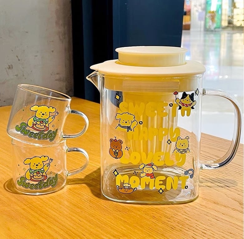 SIÊU PHẨM BỘ BÌNH CỐC THỦY TINH LỌC TRÀ SIÊU XINH