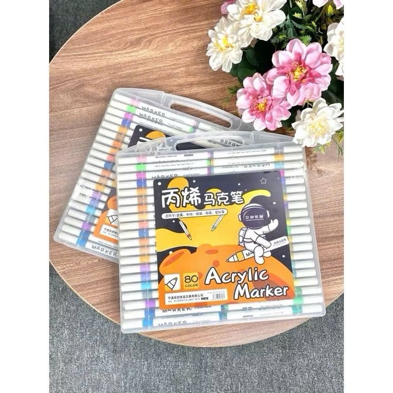 BÚT MÀU DẠ ACRYLIC MARKER HỘP 80 bút xịn đẹp